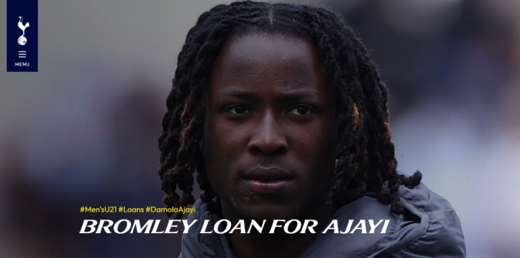 半岛体育-热刺官方：前锋阿贾伊租借加盟英乙球队布罗姆利至本赛季结束